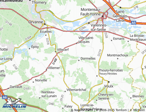 MICHELIN-Landkarte La Vallée de Dormelles - ViaMichelin