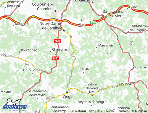 MICHELIN Église-Neuve-de-Vergt map - ViaMichelin