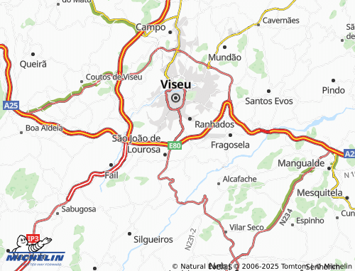 MICHELIN Cabanões de Baixo map - ViaMichelin