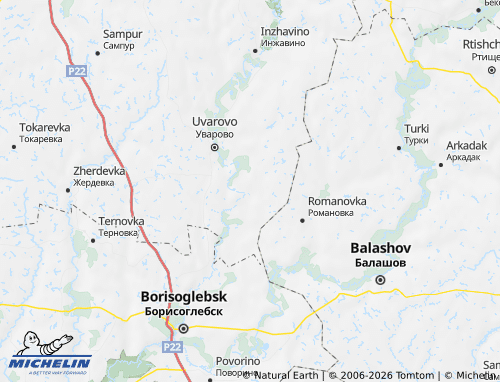 Carte MICHELIN Muchkapskiy rayon - ViaMichelin