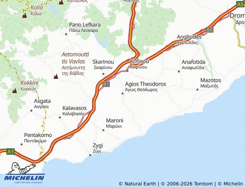 Carte MICHELIN Agios Theodoros - ViaMichelin