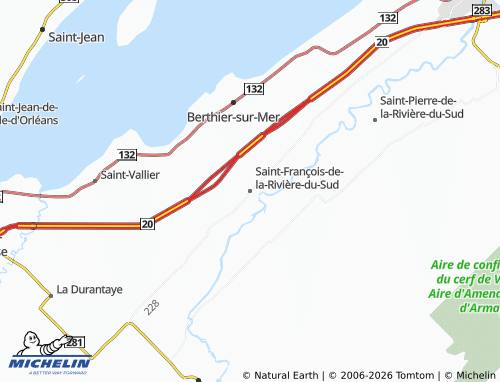 Mappa MICHELIN Saint-François-de-la-Rivière-du-Sud - ViaMichelin