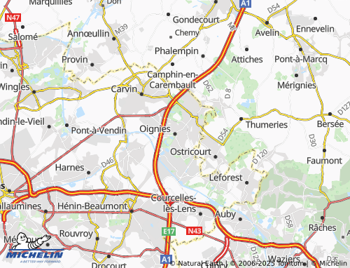 MICHELIN Oignies map - ViaMichelin