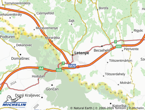 MICHELIN Letenye map - ViaMichelin