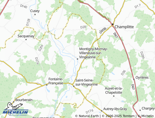 MICHELIN-Landkarte Montigny-Mornay-Villeneuve-sur-Vingeanne - ViaMichelin