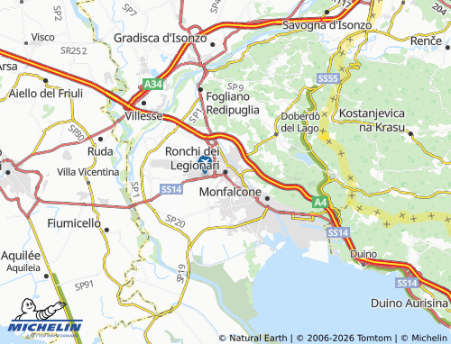 Mappa MICHELIN Ronchi dei Legionari - ViaMichelin