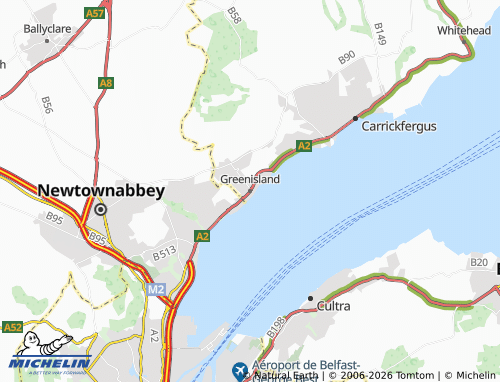 MICHELIN Greenisland map - ViaMichelin