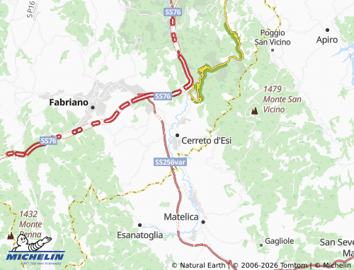 MICHELIN Cerreto d'Esi map - ViaMichelin