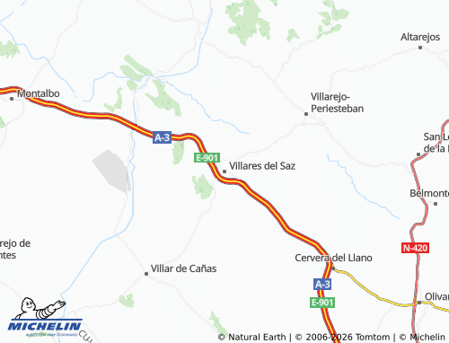 MICHELIN Villares del Saz map - ViaMichelin