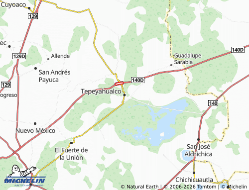 MICHELIN Tepeyahualco map - ViaMichelin