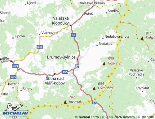 MICHELIN Brumov-Bylnice map - ViaMichelin