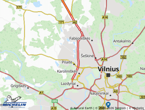 MICHELIN Buivydiškės map - ViaMichelin