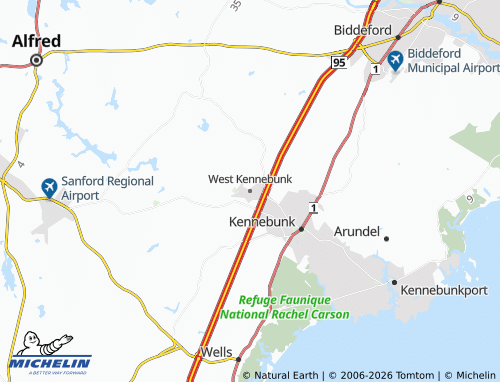 Kaart MICHELIN West Kennebunk - ViaMichelin