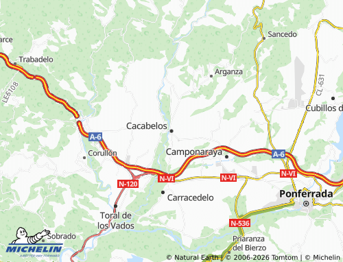 Mapa MICHELIN Cacabelos - ViaMichelin