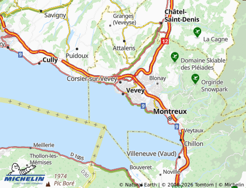 Carte MICHELIN Vevey - ViaMichelin