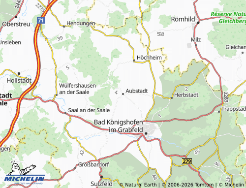 Mapa MICHELIN Aubstadt - ViaMichelin