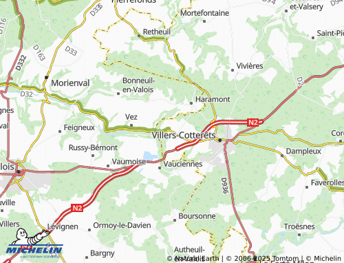 Carte MICHELIN Largny-sur-Automne - ViaMichelin