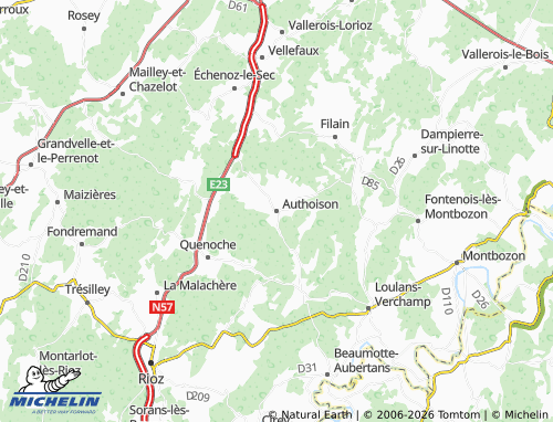 MICHELIN Authoison map - ViaMichelin