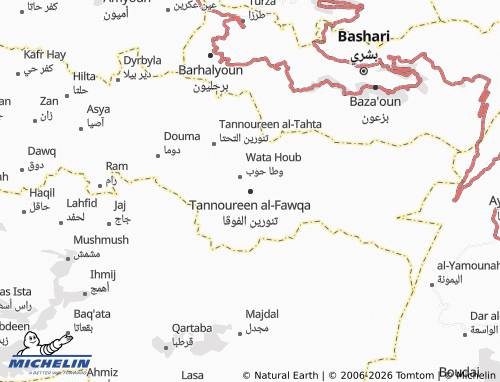 Mapa MICHELIN Tannoureen al-Fawqa - ViaMichelin
