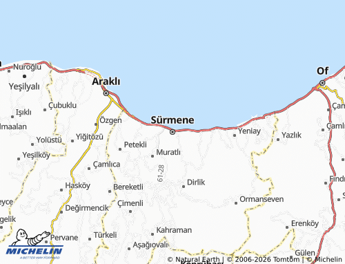 Mappa MICHELIN Sürmene - ViaMichelin