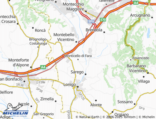 MICHELIN-Landkarte Monticello di Fara - ViaMichelin
