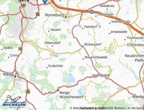 Mappa MICHELIN Linda bei Weida - ViaMichelin