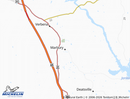 Carte MICHELIN Marbury - ViaMichelin