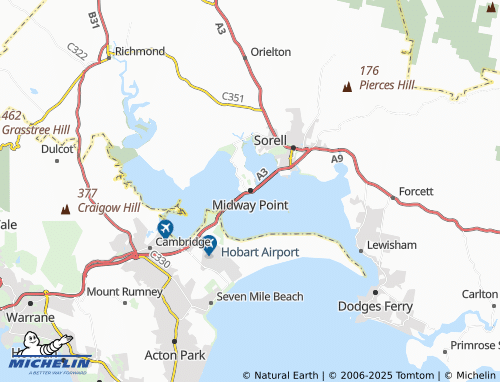 MICHELIN Midway Point map - ViaMichelin