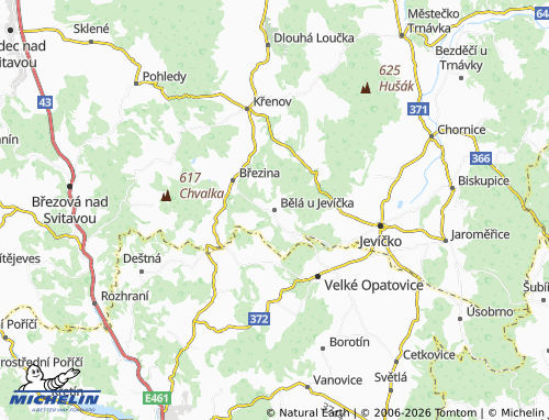 MICHELIN Bělá u Jevíčka map - ViaMichelin