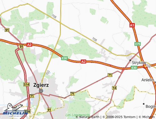 MICHELIN Szczawin map - ViaMichelin
