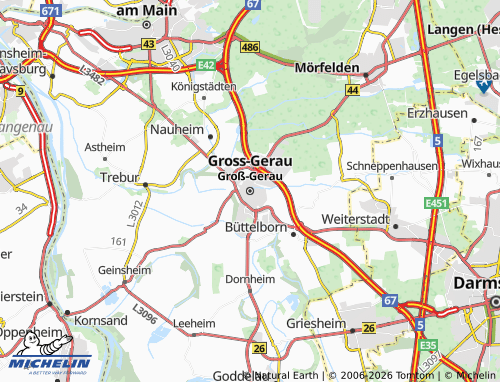 MICHELIN-Landkarte Groß-Gerau - ViaMichelin