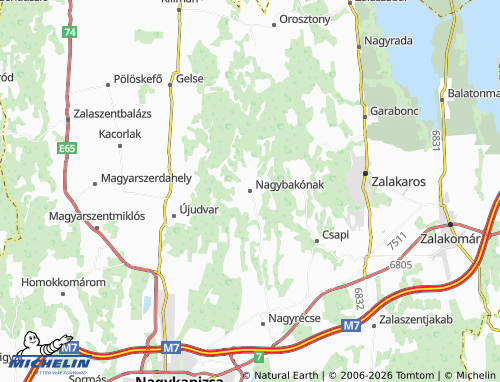 MICHELIN Nagybakónak map - ViaMichelin