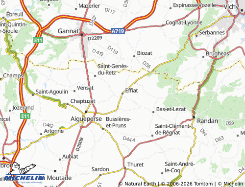 Carte MICHELIN Effiat - ViaMichelin