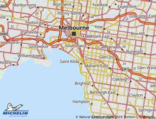 Kaart MICHELIN Saint Kilda West - ViaMichelin
