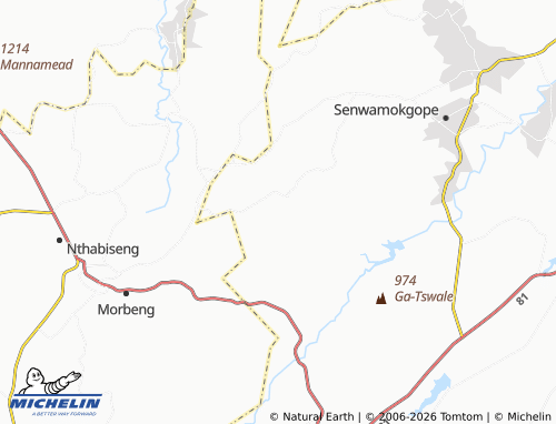 Kaart MICHELIN Thakgalane 3 - ViaMichelin