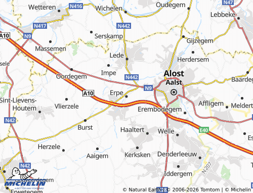 Mapa MICHELIN Erpe-Mere - ViaMichelin