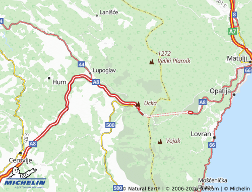 Mapa MICHELIN Brest pod Učkom - ViaMichelin