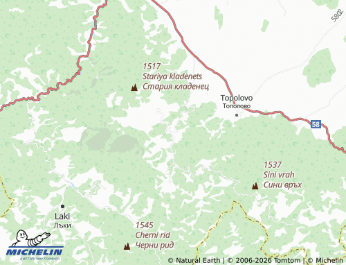 MICHELIN Oreshets map - ViaMichelin