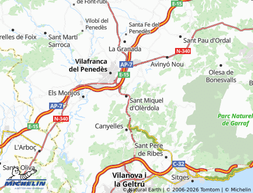 MICHELIN Sant Miquel d'Olèrdola map - ViaMichelin