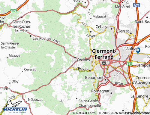 Carte MICHELIN Orcines - ViaMichelin