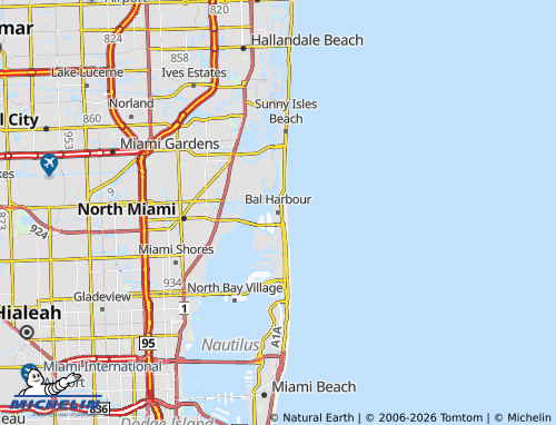 Kaart MICHELIN Bal Harbour - ViaMichelin