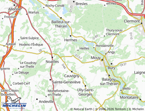 Carte MICHELIN Mouchy-le-Châtel - ViaMichelin