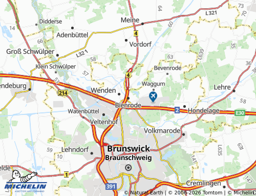 MICHELIN Bienrode-Waggum-Bevenrode map - ViaMichelin