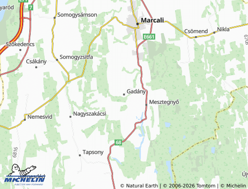 Mapa MICHELIN Gadány - ViaMichelin