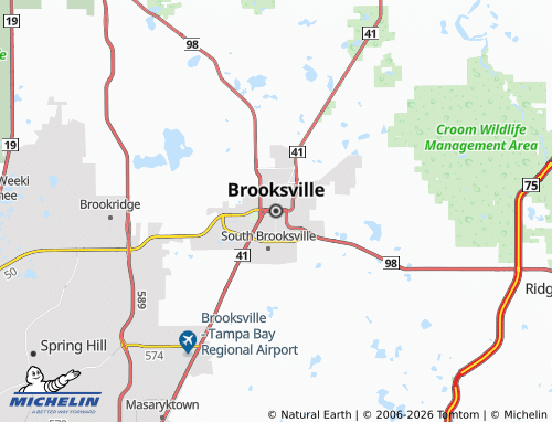 Carte MICHELIN Brooksville - ViaMichelin