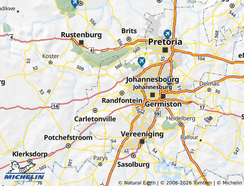 Mappa MICHELIN West Rand - ViaMichelin