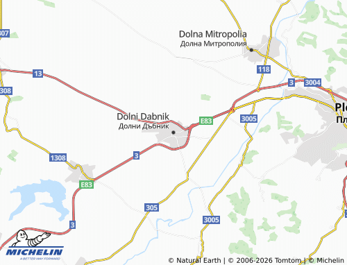 Mapa MICHELIN Dolni Dabnik - ViaMichelin