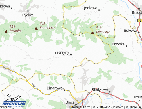 MICHELIN Szerzyny map - ViaMichelin
