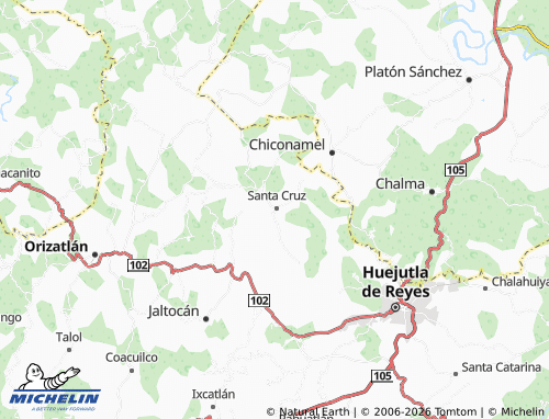 Kaart MICHELIN Hidalgo Santa Cruz - ViaMichelin
