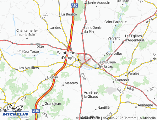 MICHELIN Saint-Jean-D'Angély map - ViaMichelin